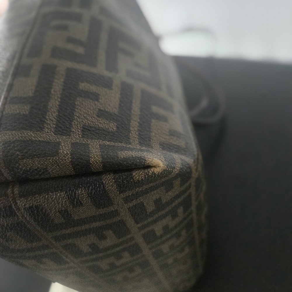 Fendi Zucca Print Brown Zippered Tote And Wallet Set Excellent Used Condition - Picture 16 of 17